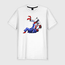Мужская slim-футболка Дзюдо двух демонов