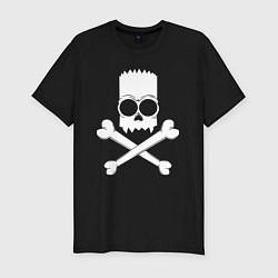 Футболка slim-fit Череп Барта Симпсона -fangs, цвет: черный