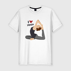 Мужская slim-футболка Я люблю йогу