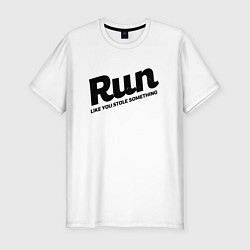 Футболка slim-fit Run Like You Stole Something, цвет: белый