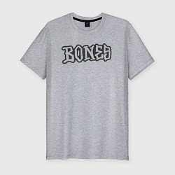 Мужская slim-футболка Bones надпись