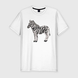 Мужская slim-футболка Милая зебра