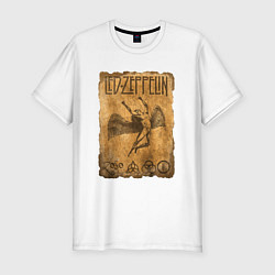 Футболка slim-fit Led zeppelin swan song logo, цвет: белый