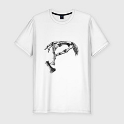 Футболка slim-fit Рука с шахматами, цвет: белый