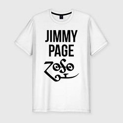 Мужская slim-футболка Jimmy Page - Led Zeppelin - legend