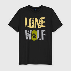 Футболка slim-fit Lone Wolf - одинокий волк, цвет: черный