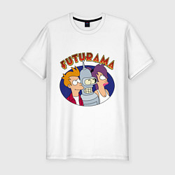 Футболка slim-fit Fry Bender Leela, цвет: белый