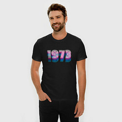 Футболка slim-fit 1973 год ретро неон, цвет: черный — фото 2