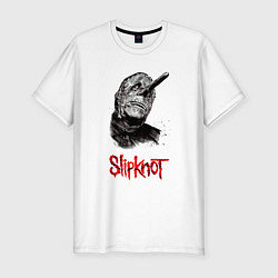 Футболка slim-fit Slipknot-легендарная маска, цвет: белый