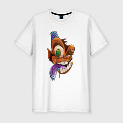 Футболка slim-fit Crazy monkey, цвет: белый