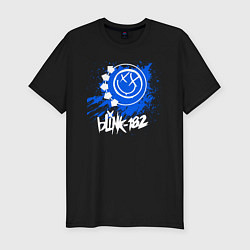 Мужская slim-футболка Blink 182 - клякса краски