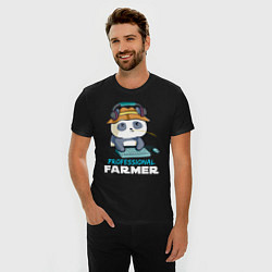 Футболка slim-fit Professional Farmer - панда геймер, цвет: черный — фото 2