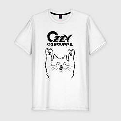 Футболка slim-fit Ozzy Osbourne - rock cat, цвет: белый