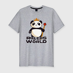 Мужская slim-футболка Панда - Правители Мира