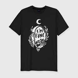 Футболка slim-fit Im fine skeleton, цвет: черный