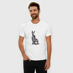 Футболка slim-fit White-Black Rabbit, цвет: белый — фото 2