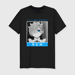 Футболка slim-fit Рем - Re: Zero - С нуля, цвет: черный