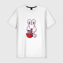 Футболка slim-fit Eating Rabbit, цвет: белый