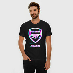 Футболка slim-fit Arsenal FC в стиле glitch, цвет: черный — фото 2