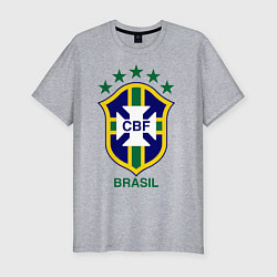 Футболка slim-fit Brasil CBF, цвет: меланж