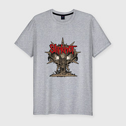 Футболка slim-fit Slipknot skull mushroom, цвет: меланж