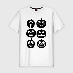 Футболка slim-fit Scare pumpkins, цвет: белый