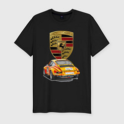 Мужская slim-футболка Porsche - Motorsport - racing team