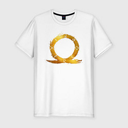 Футболка slim-fit Golden logo GoW Ragnarok, цвет: белый