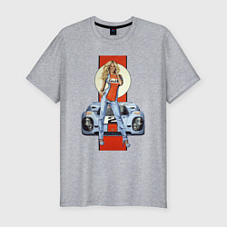 Мужская slim-футболка Porsche - Motorsport - Girl