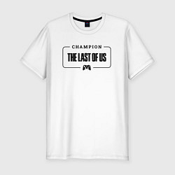 Мужская slim-футболка The Last Of Us gaming champion: рамка с лого и джо