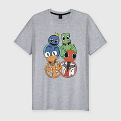 Футболка slim-fit Радужные друзья, цвет: меланж