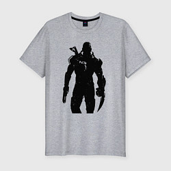 Мужская slim-футболка Mass Effect N7 - Warrior