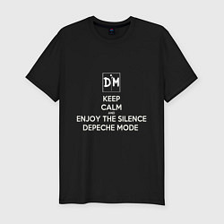 Футболка slim-fit Keep calm and enjoy the silence depeche mode, цвет: черный