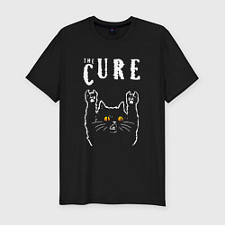 Мужская slim-футболка The Cure rock cat