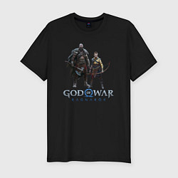 Футболка slim-fit Отец и сын GoW Ragnarok, цвет: черный