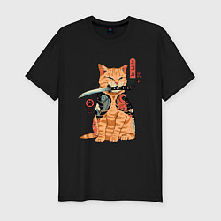 Мужская slim-футболка Японский Кот Якудза