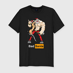 Футболка slim-fit Bad Santa with sexy girl, цвет: черный