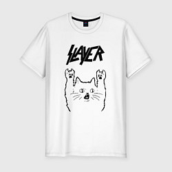 Футболка slim-fit Slayer - rock cat, цвет: белый