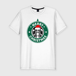 Футболка slim-fit Счастливого Рождества Starbucks, цвет: белый