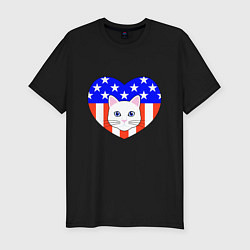 Футболка slim-fit American cat, цвет: черный