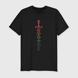 Мужская slim-футболка Rainbow Dice Sword