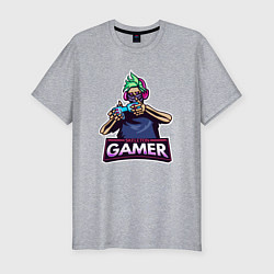 Футболка slim-fit Skull gamer, цвет: меланж