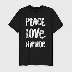 Футболка slim-fit Мир - любовь - хип хоп, цвет: черный