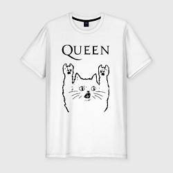 Мужская slim-футболка Queen - rock cat