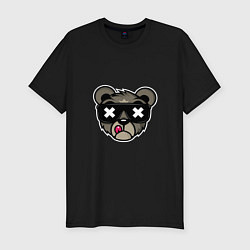 Футболка slim-fit Медведь в солнцезащитных очках, цвет: черный