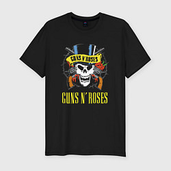 Мужская slim-футболка Guns n roses Skull