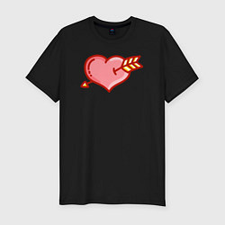 Мужская slim-футболка Сердце и стрела