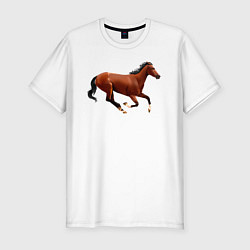 Мужская slim-футболка Чистокровная верховая лошадь