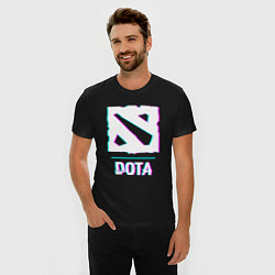 Футболка slim-fit Dota в стиле glitch и баги графики, цвет: черный — фото 2