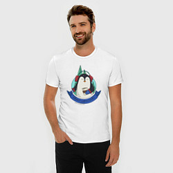 Футболка slim-fit Merry christmas penguin, цвет: белый — фото 2